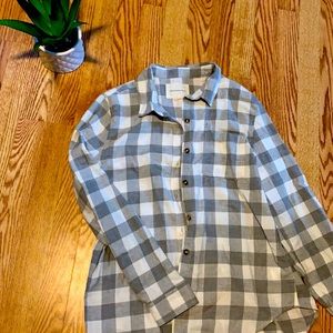Gray and white flannel